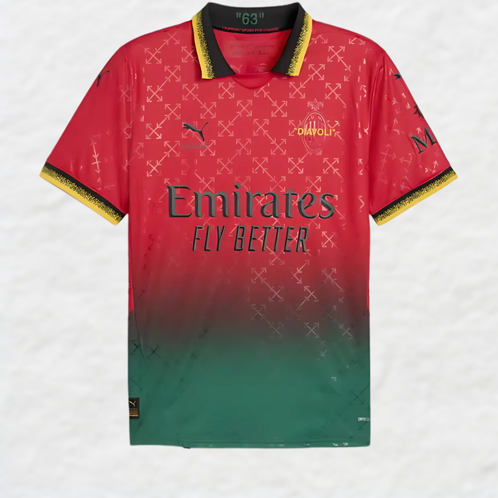 AC MILAN "OFF" FASHION COLLAB RED 2024/25 SPECIAL EDITION SHIRT